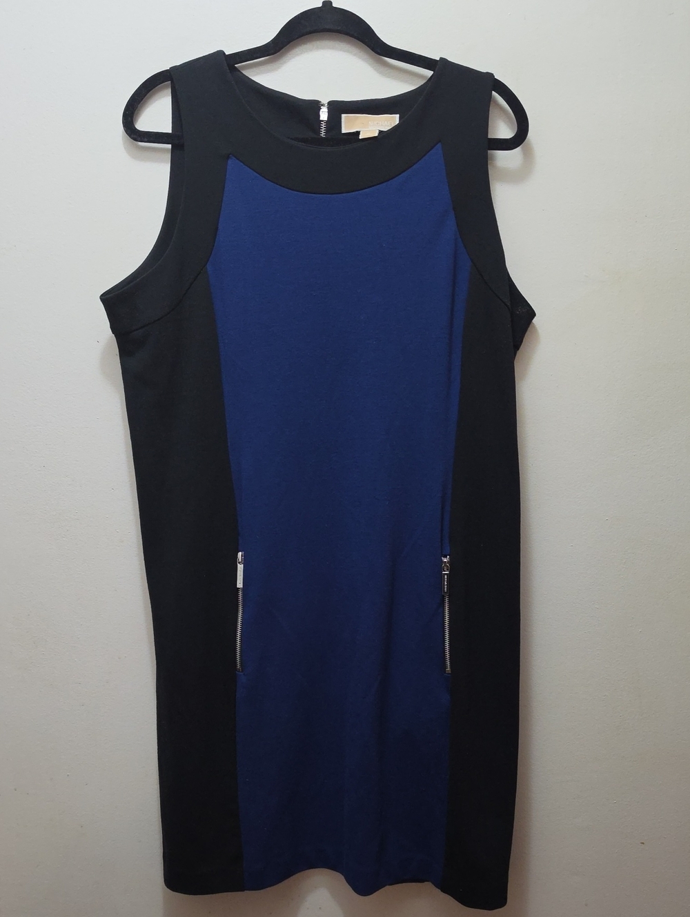 Michael Kors Black and Blue Colorblock Sheath Dress